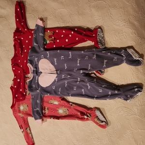 Fleece Footie Pajamas Baby Girl 12 mo